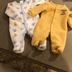 2 pack Bundle- Quilted 0-3 months pjs